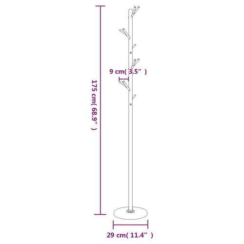 Stumtjener 175 cm pulverlakeret jern sort
