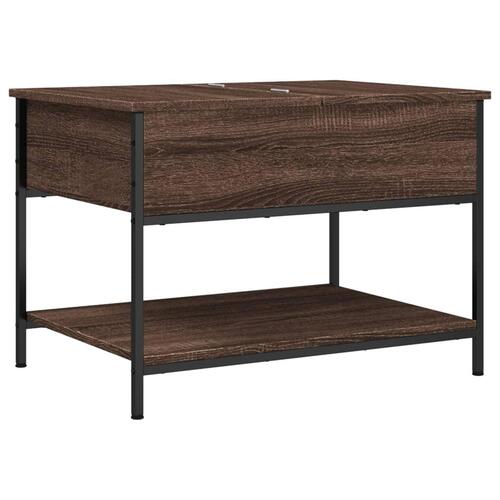 Sofabord 70x50x50 cm konstrueret træ og metal brunt eg