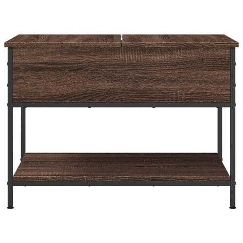 Sofabord 70x50x50 cm konstrueret træ og metal brunt eg