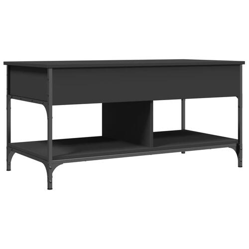 Sofabord 100x50x50 cm konstrueret træ og metal sort