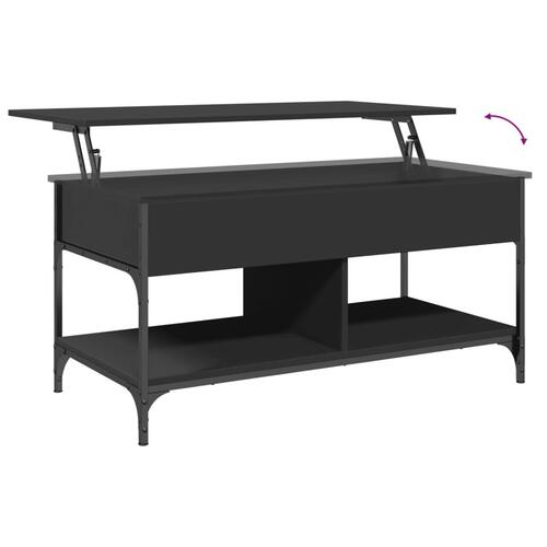 Sofabord 100x50x50 cm konstrueret træ og metal sort