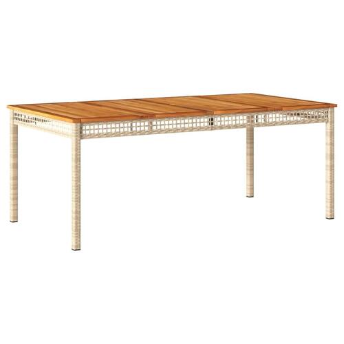 Spisebordssæt til haven 9 dele med hynder polyrattan beige