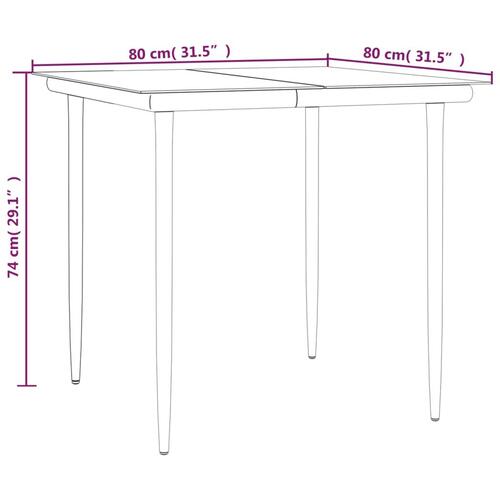 Spisebordssæt til haven 3 dele med hynder polyrattan beige