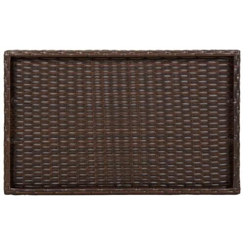 Bakkebord 65x40x75 cm polyrattan brun