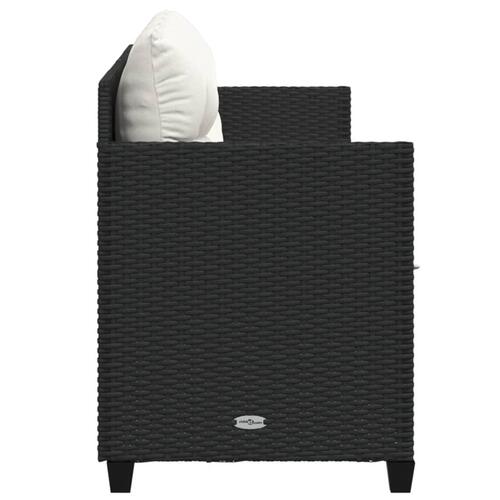 Loungesofa med hynder polyrattan sort