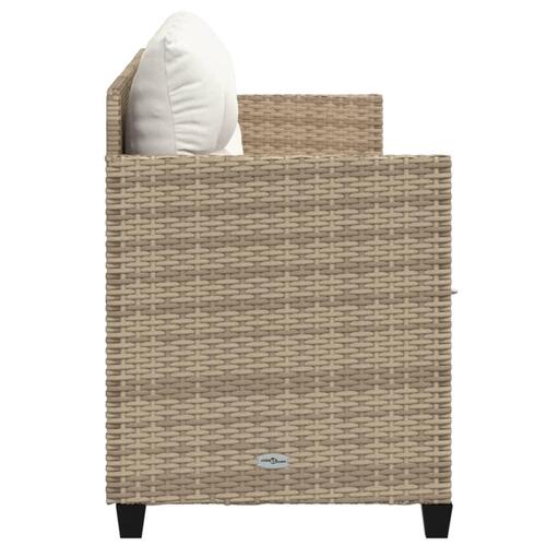 Loungesofa med hynder polyrattan beige