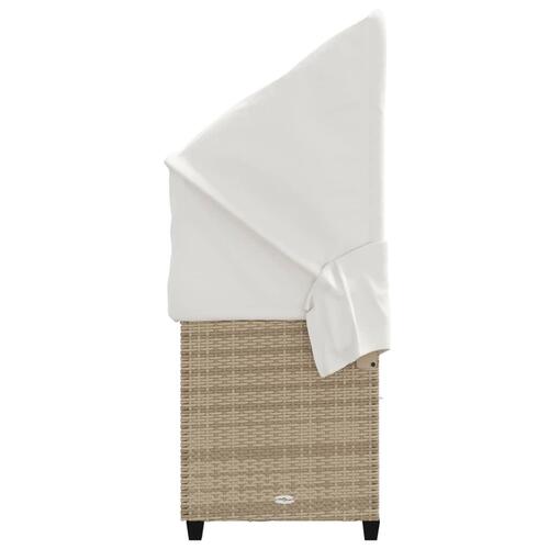 Loungesofa med baldakin og hynder polyrattan beige