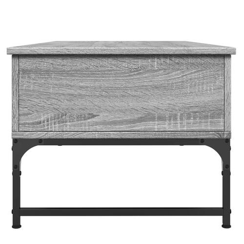 Sofabord 100x50x40 cm konstrueret træ og metal grå sonoma-eg