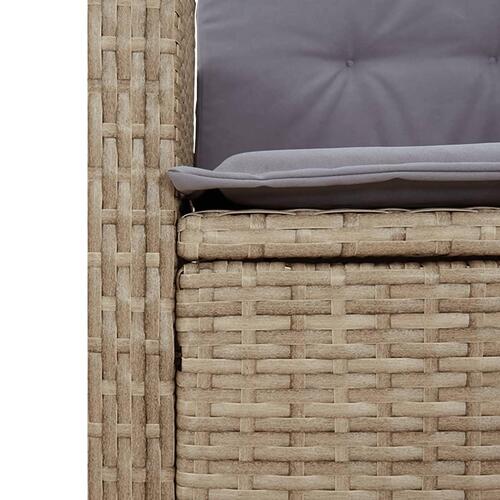 Spisebordssæt til haven 5 dele med hynder polyrattan beige