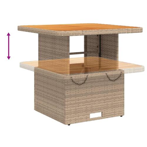 Spisebordssæt til haven 5 dele med hynder polyrattan beige