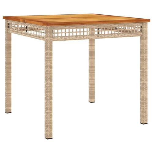 Spisebordssæt til haven 5 dele med hynder polyrattan beige