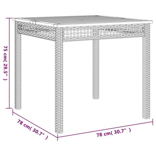 Spisebordssæt til haven 5 dele med hynder polyrattan beige