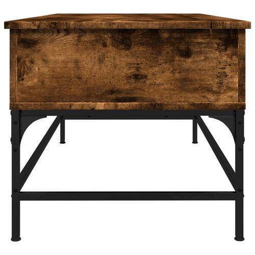 Sofabord 100x50x45 cm konstrueret træ og metal røget egetræ