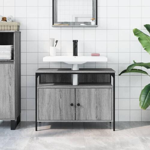 Underskab til vask 80x30x60 cm konstrueret træ grå sonoma-eg