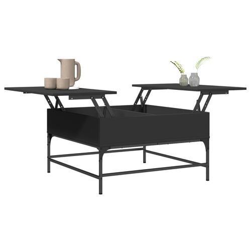 Sofabord 80x80x45 cm konstrueret træ og metal sort
