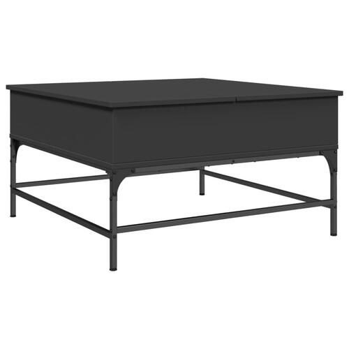Sofabord 80x80x45 cm konstrueret træ og metal sort