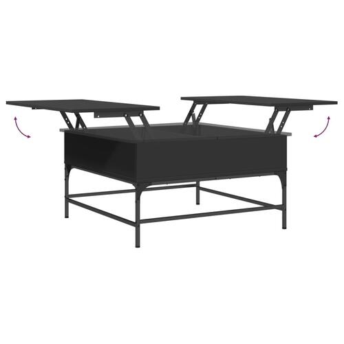 Sofabord 80x80x45 cm konstrueret træ og metal sort