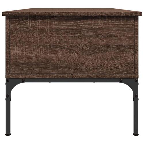 Sofabord 100x50x45 cm konstrueret træ og metal brunt egetræ