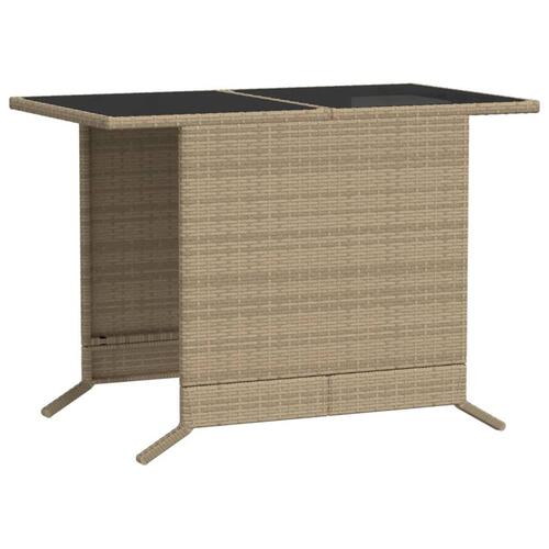 Bistrosæt til haven 3 dele med hynder polyrattan blandet beige