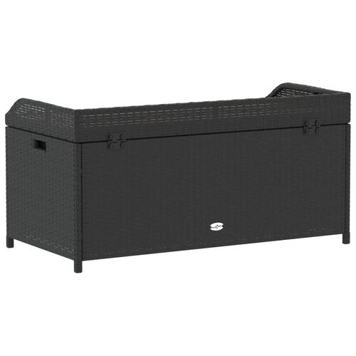Opbevaringsbænk 100x50x52 cm polyrattan og akacietræ sort