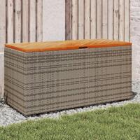 Opbevaringsboks til haven 110x50x54 cm polyrattan akacietræ grå
