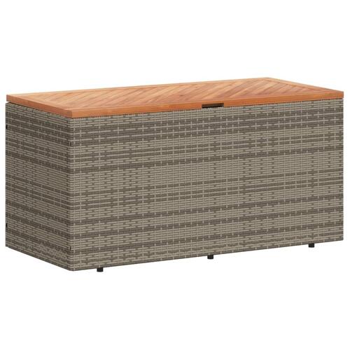 Opbevaringsboks til haven 110x50x54 cm polyrattan akacietræ grå