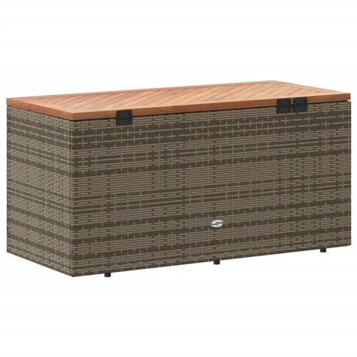 Opbevaringsboks til haven 110x50x54 cm polyrattan akacietræ grå