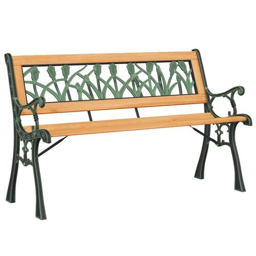 Havebænk 116 cm massivt grantræ og stål