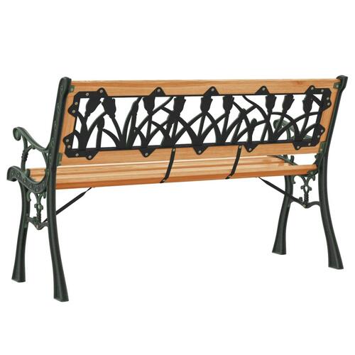 Havebænk 116 cm massivt grantræ og stål