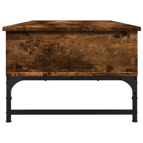 Sofabord 100x50x35 cm konstrueret træ og metal røget egetræ