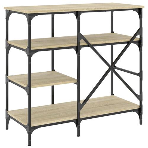Køkkenreol 90x40x84 cm konstrueret træ og metal sonoma-eg