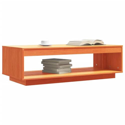 Sofabord 110x50x33,5 cm massivt fyrretræ gyldenbrun