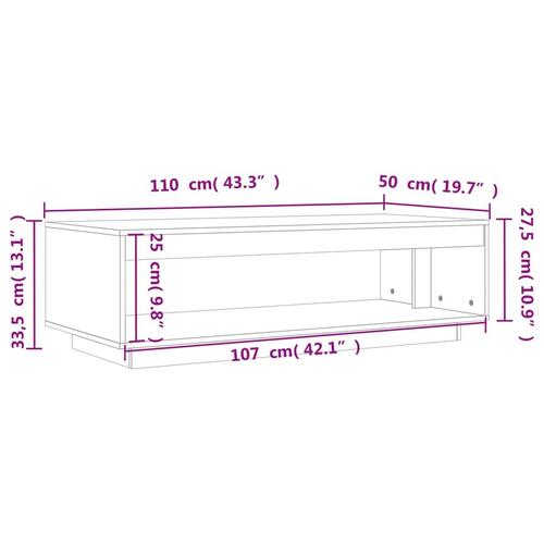 Sofabord 110x50x33,5 cm massivt fyrretræ gyldenbrun