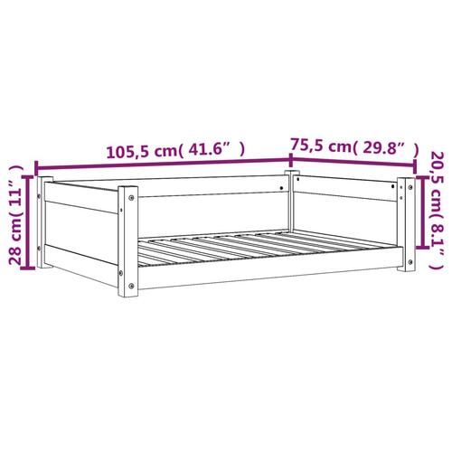 Hundeseng 105,5x75,5x28 cm massivt fyrretræ gyldenbrun