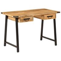 Skrivebord med skuffer 105x55x70 cm massivt mangotræ og jern