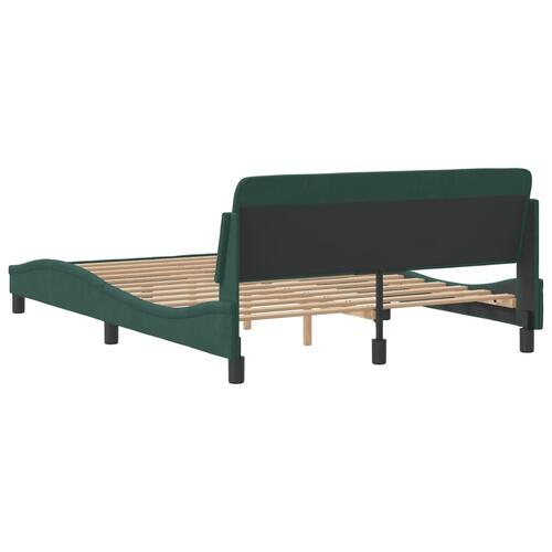 Sengeramme uden madras Mørkegrøn 140x190 cm Fløjl