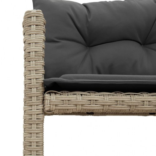 Havesofa med bord og hynder, L-formet - lysegrå