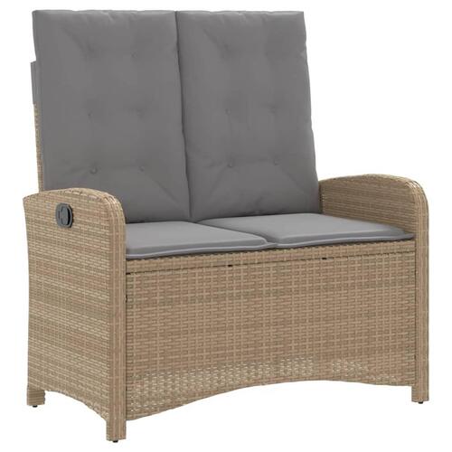 Spisebordssæt til haven 4 dele med hynder polyrattan beige