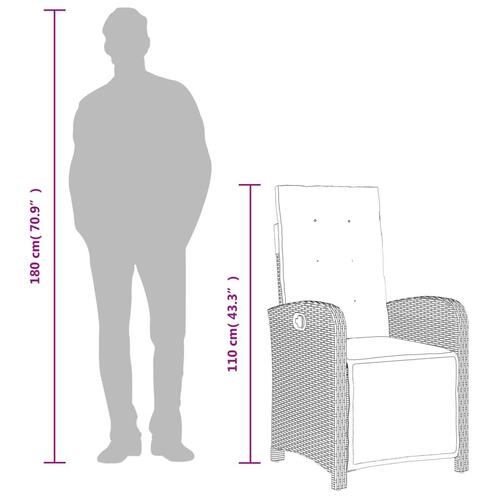 Spisebordssæt til haven 4 dele med hynder polyrattan beige