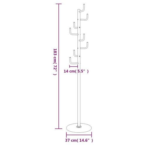 Stumtjener 183 cm pulverlakeret jern sort