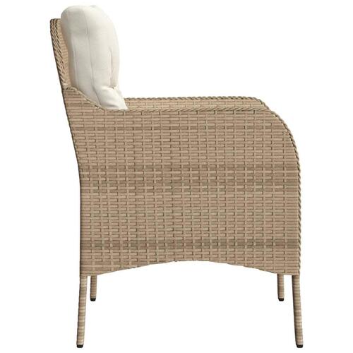 Havestole med hynder 2 stk. polyrattan beige