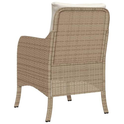 Havestole med hynder 2 stk. polyrattan beige