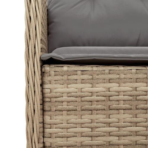 Spisebordssæt til haven 3 dele med hynder polyrattan beige
