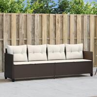 Loungesofa med hynder polyrattan brun