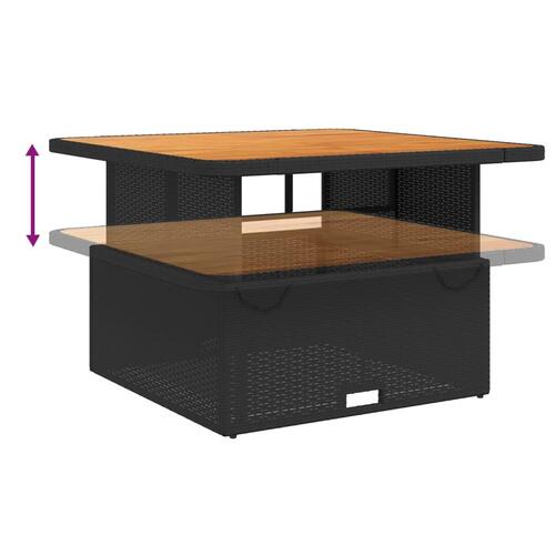 Spisebordssæt til haven 4 dele med hynder polyrattan sort