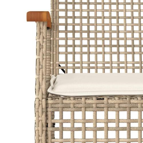 Spisebordssæt til haven 5 dele med hynder polyrattan beige