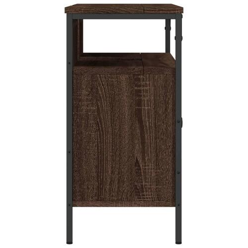 Underskab til håndvask 80x30x60 cm konstrueret træ brunt eg