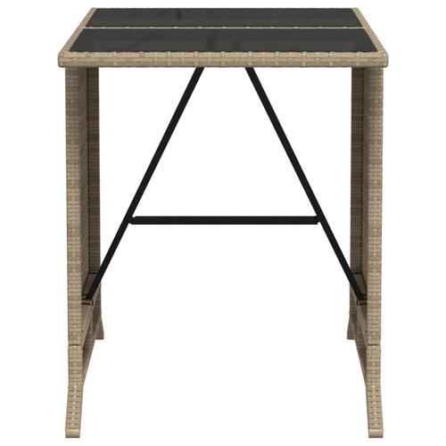 Bistrosæt til haven 3 dele med hynder polyrattan beige