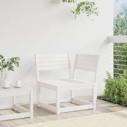 Hjørnemodul til havesofa 73x73x78 cm massivt fyrretræ hvid