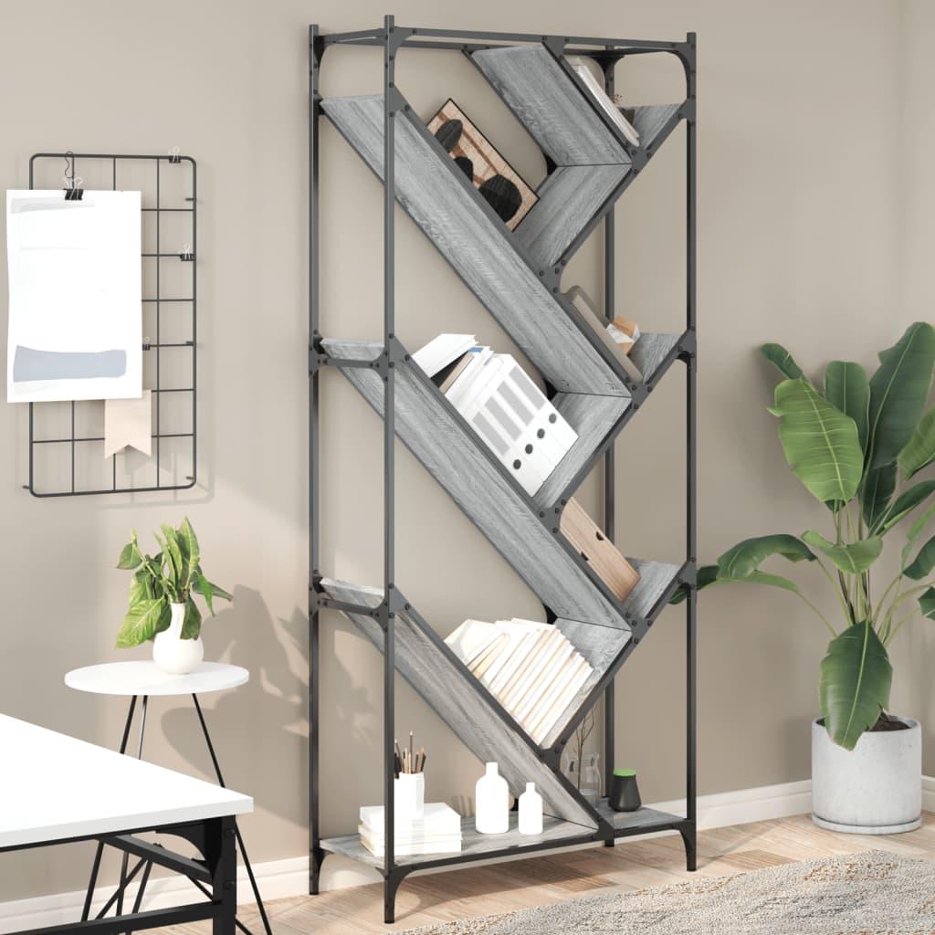 Bogreol 79x30x180 cm konstrueret træ grå sonoma-eg